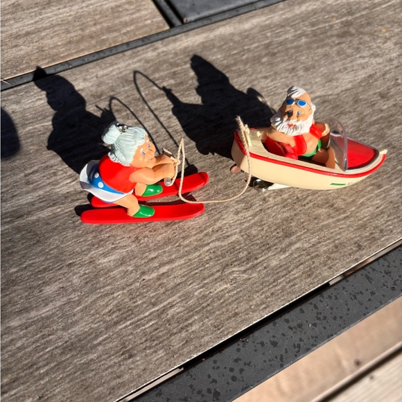 Hallmark Ornament Boating Santa 1995 Water Sports Christmas Tree Vintage skiing - Picture 2 of 7